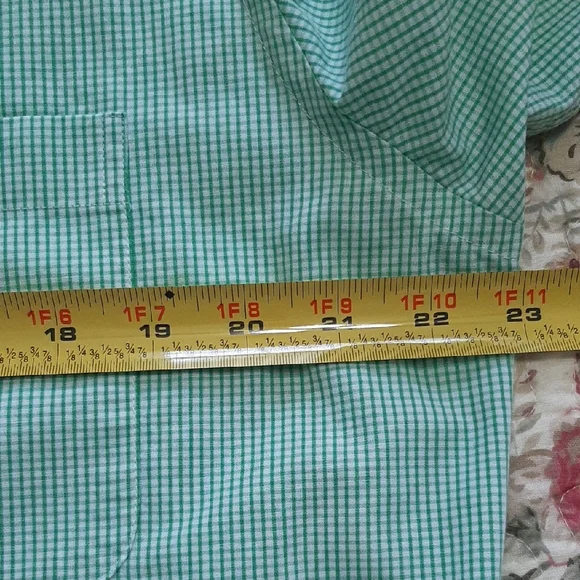 Croft & Barrow Men's 16 32 / 33 Long Sleeve Button Down Mint Green And White - Picture 3 of 10